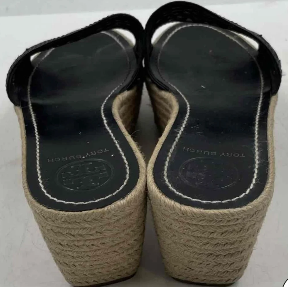 Tory Burch Black Espadrilles Platform Sandals